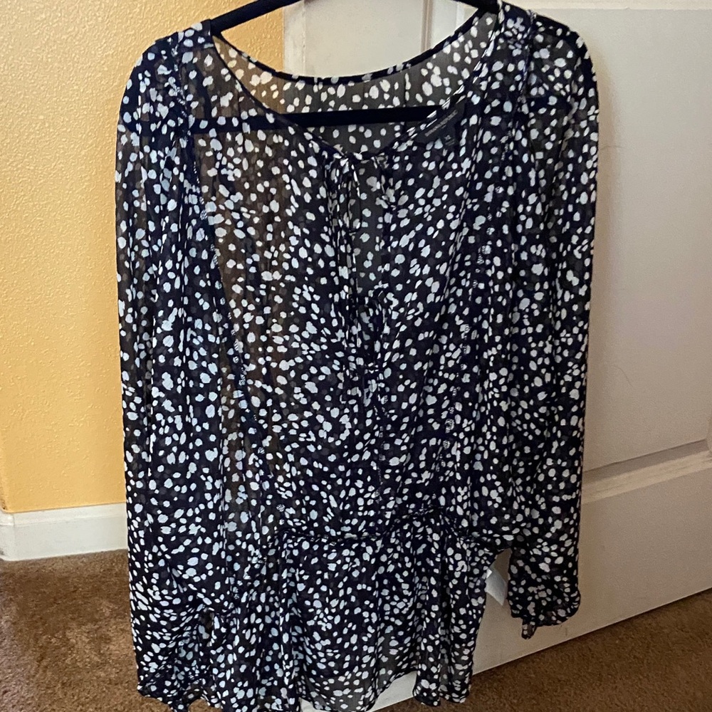 Banana Republic Black and White Patterned Blouse